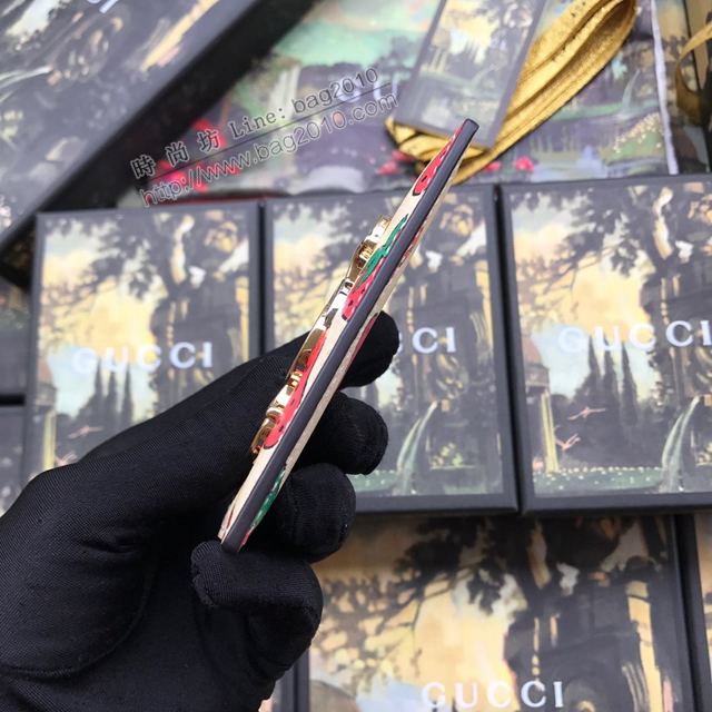 Gucci包 古馳卡包 570679 草莓全皮 2019新款 Gucci草莓印花皮革單卡包  gudj1450